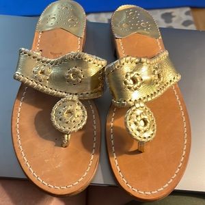 Never worn Jack Rogers gold sandals. Size 9